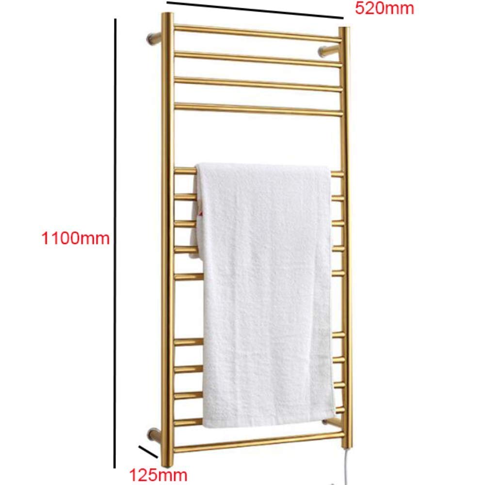 Stainless Steel Electric Towel Rack - IP56 Waterproof for Bathroom (Gold)