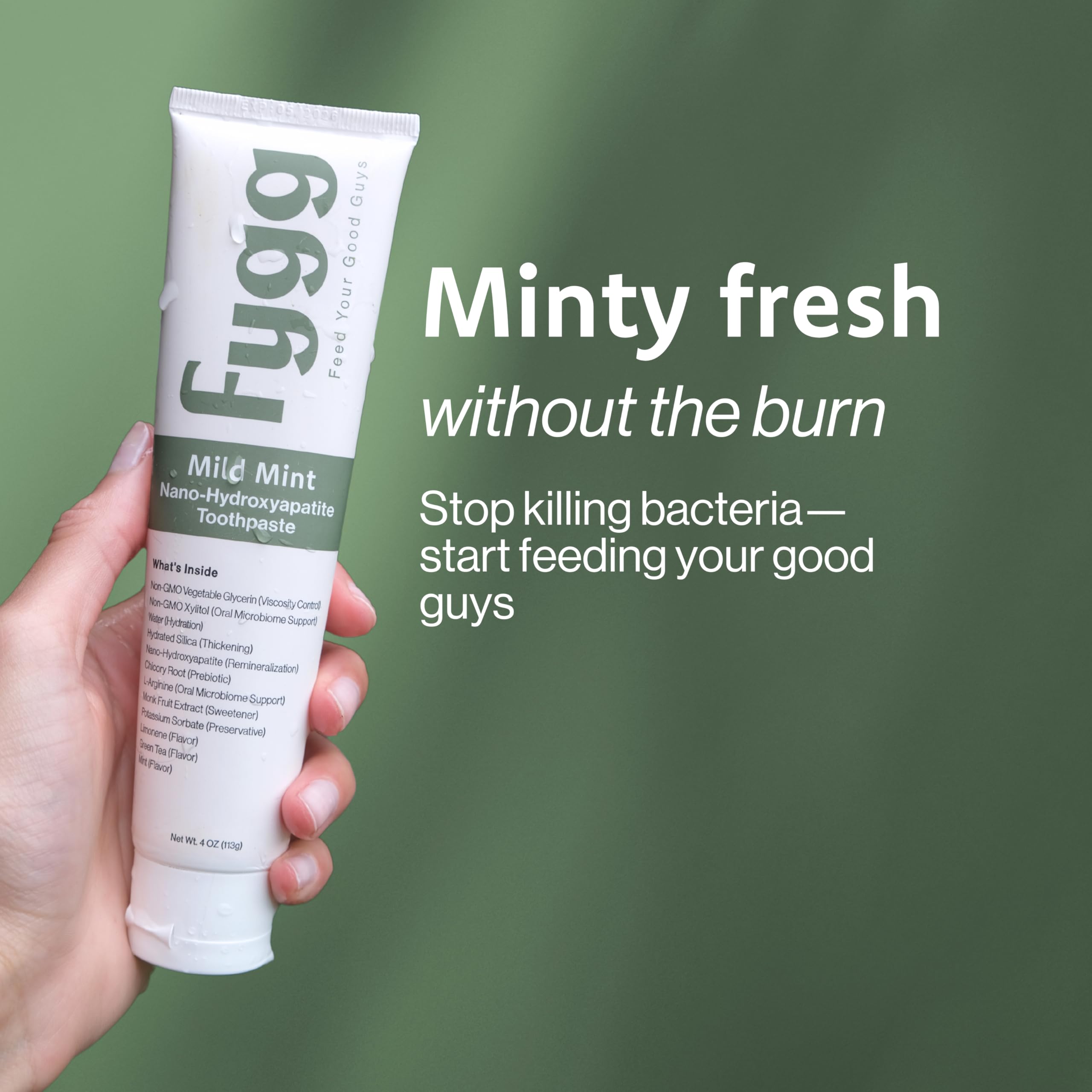 Fluoride Free Toothpaste with Nano Hydroxyapatite - Dentist Recommended Remineralizing & Whitening Toothpaste for Sensitive Teeth - Mild Mint Flavor - Safe for Adults & Kids (4oz) - Perfect for Daily Oral Care & Enamel Repair