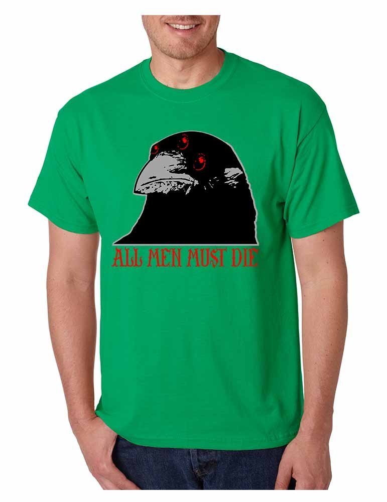 ALLNTRENDS Men's Graphic T-Shirt - Night Watch Crow 'All Men Must Die' Design - Casual Streetwear Tee for Everyday Wear & Fan Merchandise