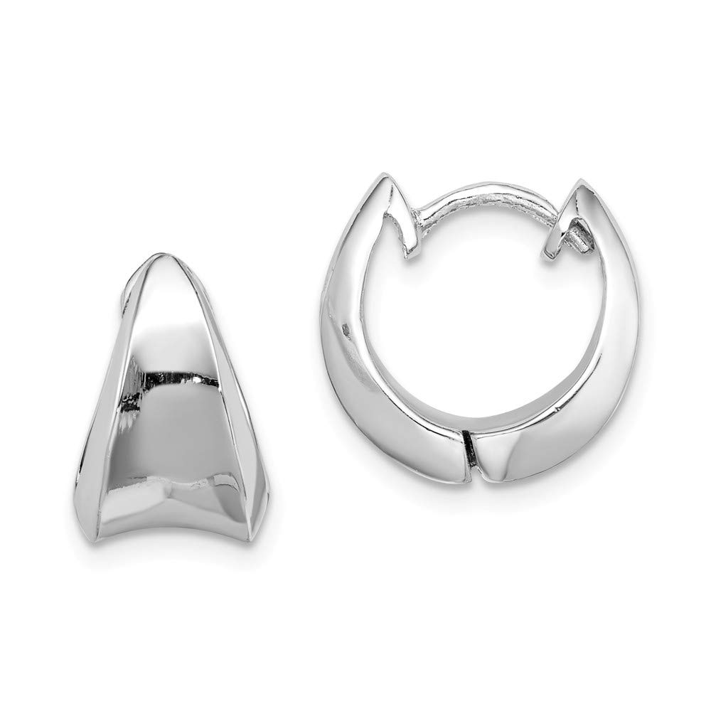 925 Sterling Silver Hinged Hoop Earrings - 13mm x 14mm | Hypoallergenic & Tarnish-Resistant | Perfect for Everyday Wear, Parties & Gifts