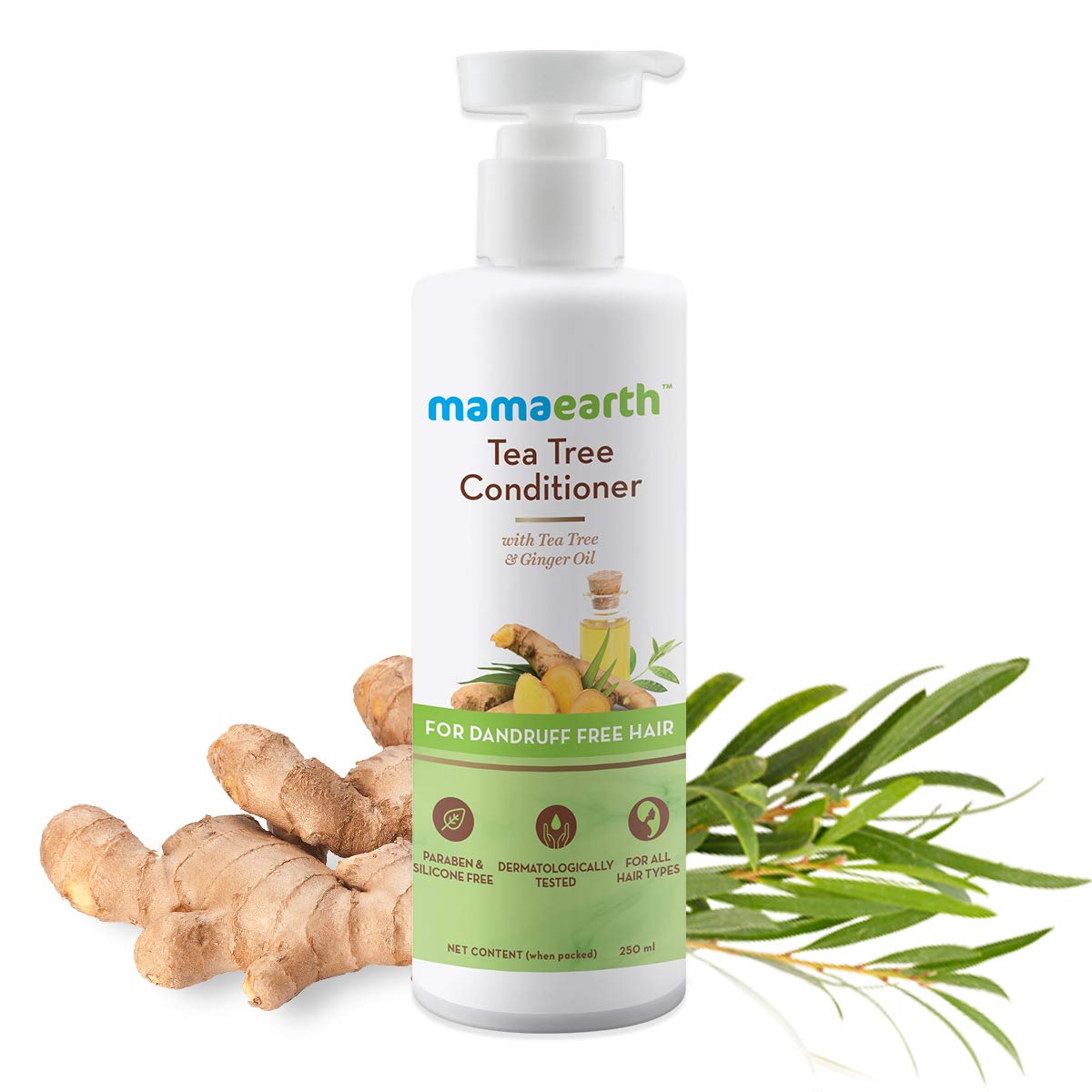 Mamaearth Anti Dandruff Conditioner with Tea Tree & Ginger Oil - 250ml for Dandruff-Free Hair & Scalp Care | Natural Hair Treatment for Dry, Itchy Scalp | Daily Use for Healthy, Shiny Hair