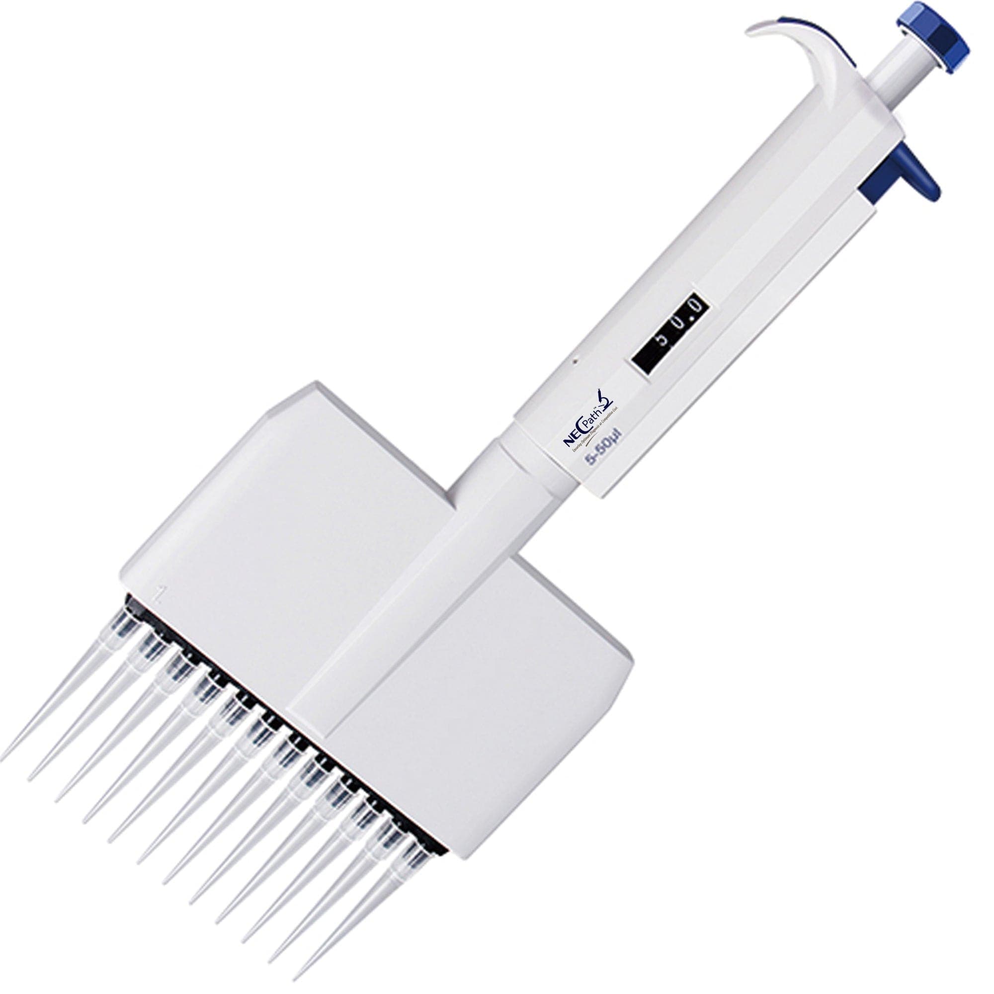 NecPette 12-Channel Adjustable Volume Micropipette - Precision Liquid Handling for Lab, Research & Clinical Diagnostics