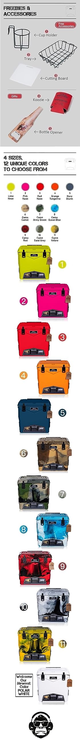 45QT Heavy-Duty Ice Chest Cooler - Premium Navy Storm Cooler with Large Wheels for Camping, Fishing & Outdoor Adventures | Free Shipping & Handling
