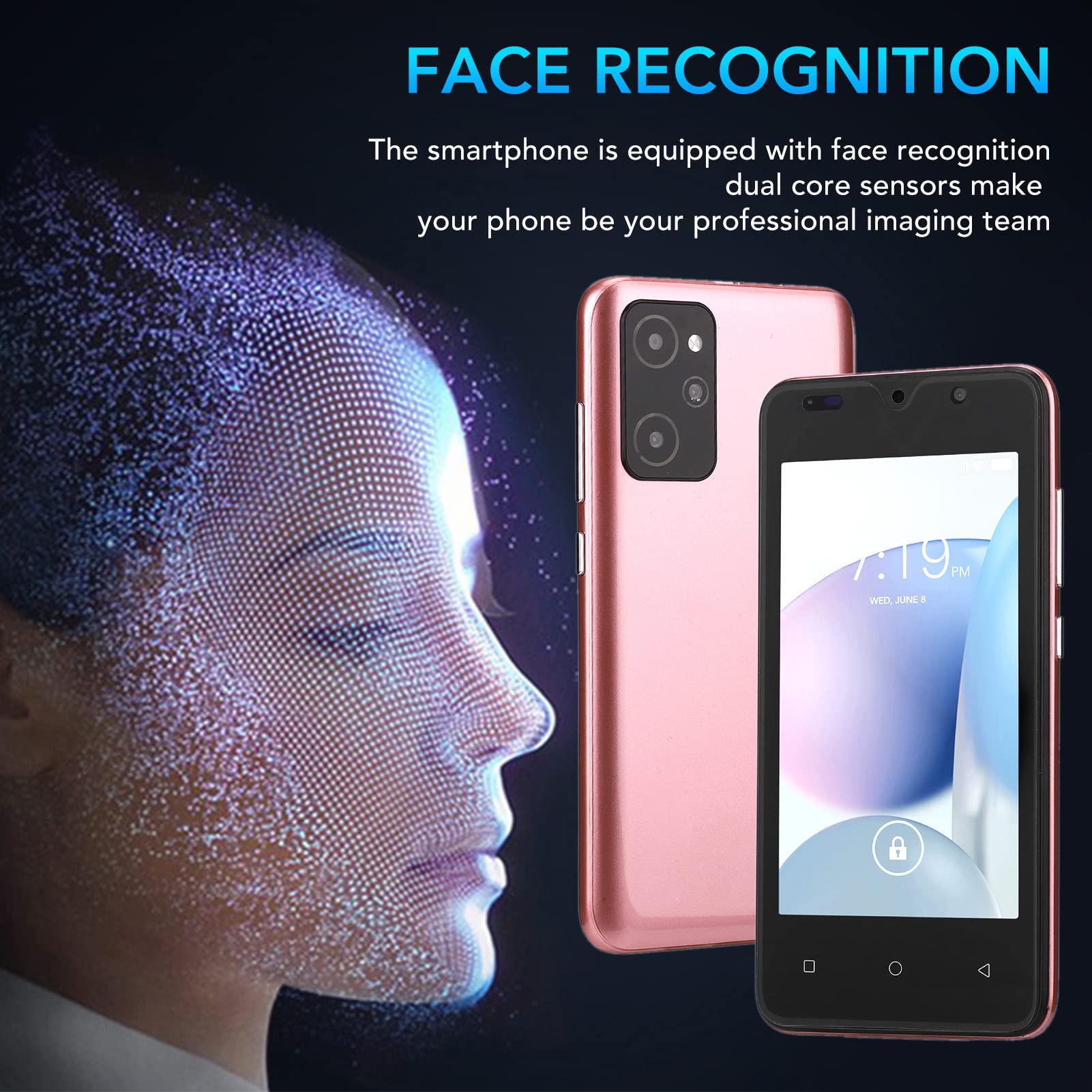 Cuifati Unlocked Smartphone - 4.66 Inch HD Screen Android Phone with 2100mAh Battery, 1GB RAM 8GB ROM, Dual SIM GSM International Model (Rose Gold) - Perfect for Travel, Business & Everyday Use