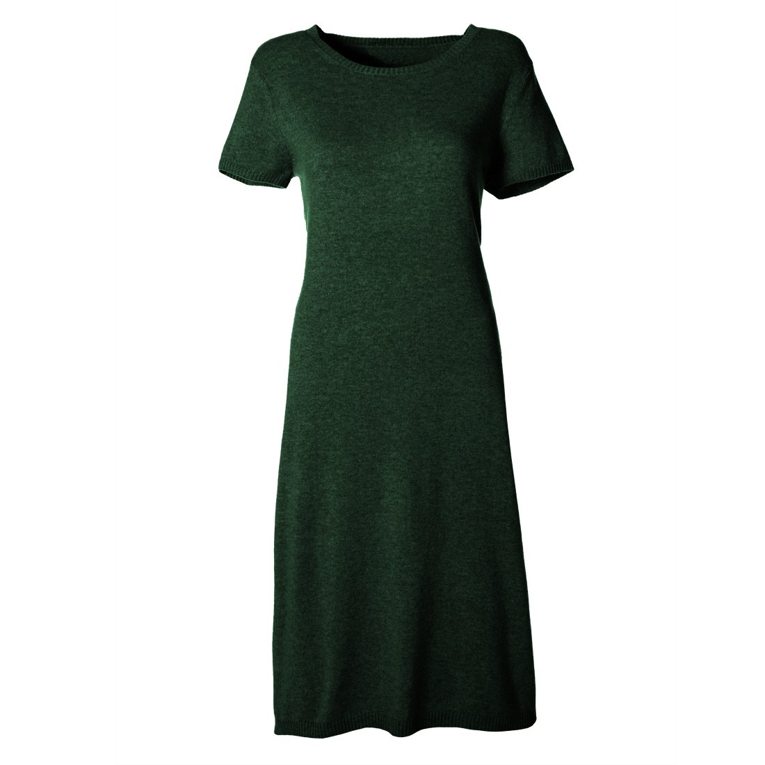 Parisbonbon Women's 100% Cashmere Crew Neck Sweater Dress in Hunter Green - Size 5X - Soft & Warm Winter Knitwear for Office, Date Night & Holiday Parties