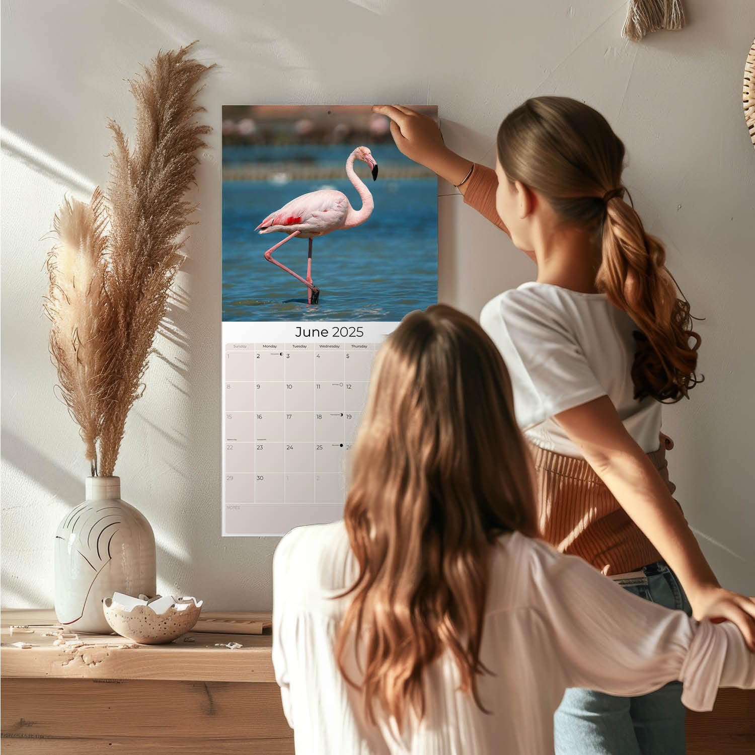 2024-2025 Flamingo Wall Calendar - 12