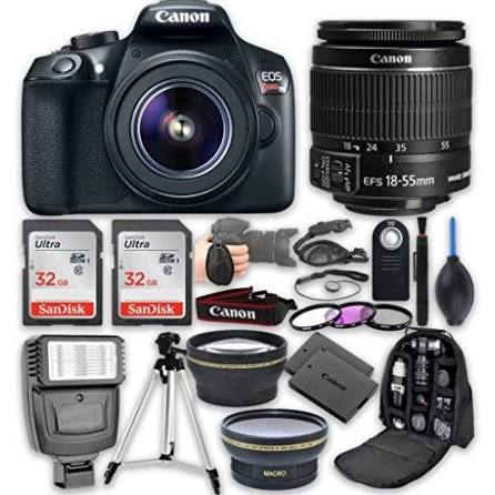 Canon EOS Rebel T6/2000D DSLR Camera with 18-55mm Lens & 2 SanDisk Ultra 32GB Memory Cards Bundle - Perfect for Photography Beginners, Travel & Family Events
