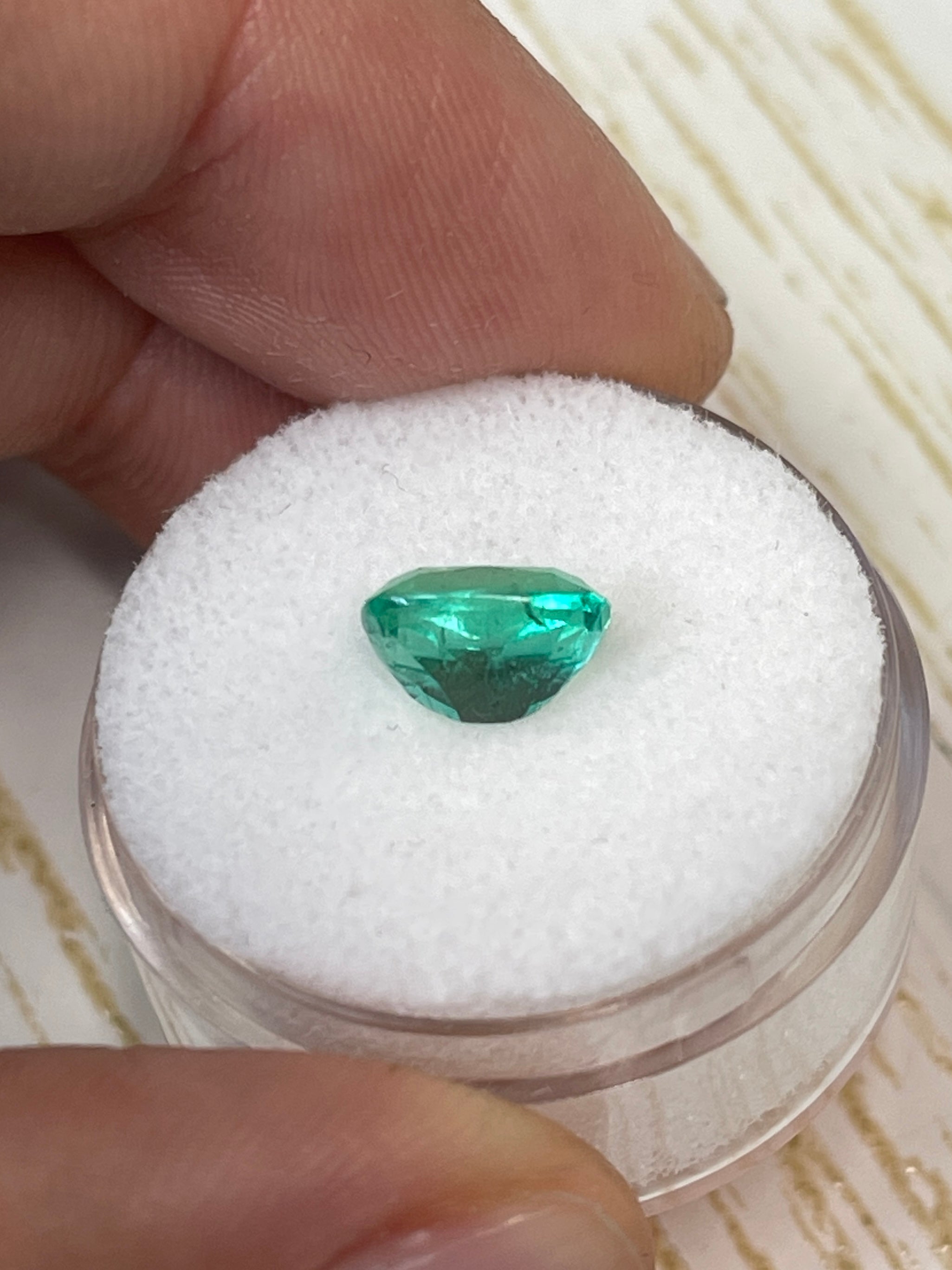 1.84 Carat Natural Colombian Emerald - 8.6x6.6mm Medium Bluish Green Cushion Cut Loose Gemstone for Jewelry Making, Engagement Rings & Collector's Pieces