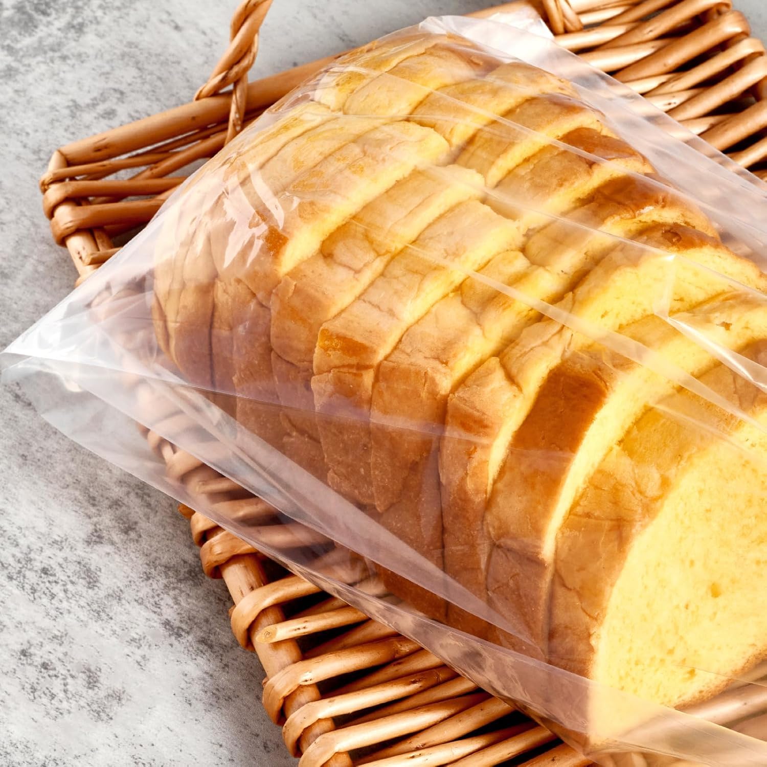 Ocmoiy Clear Plastic Bread Bags with Ties for Homemade Bread & Bakery Storage - 8