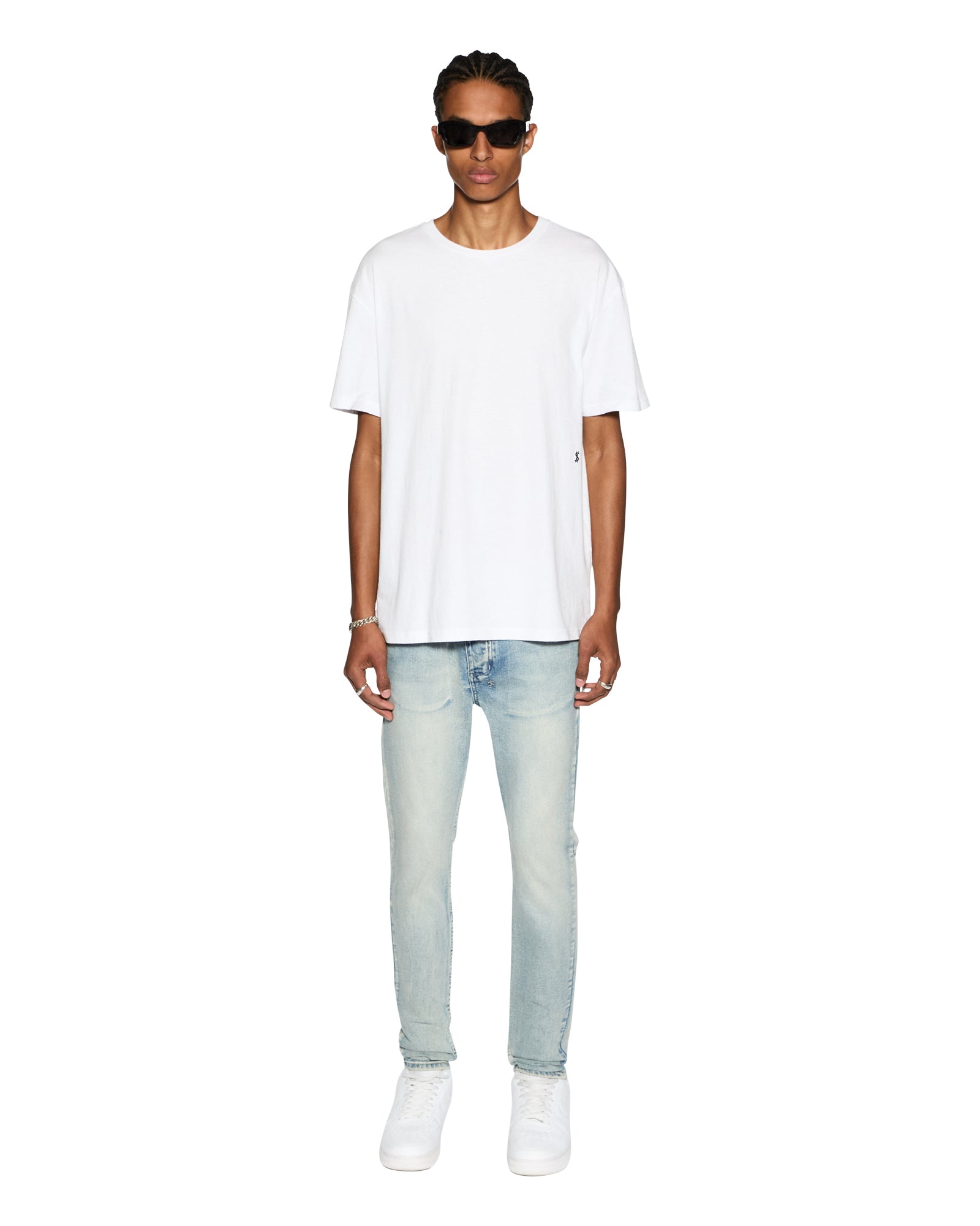 4 X 4 BIGGIE SS TEE OPTIC WHITE - Men's Graphic T-Shirt with Vintage Style for Casual Wear and Street Fashion