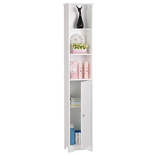 Multifunctional Bathroom Storage Cabinet with Doors and Shelves - Space-Saving Corner Organizer for Toilet Paper, Towels & Bath Essentials | Perfect for Small Bathrooms, Laundry Rooms & Closets