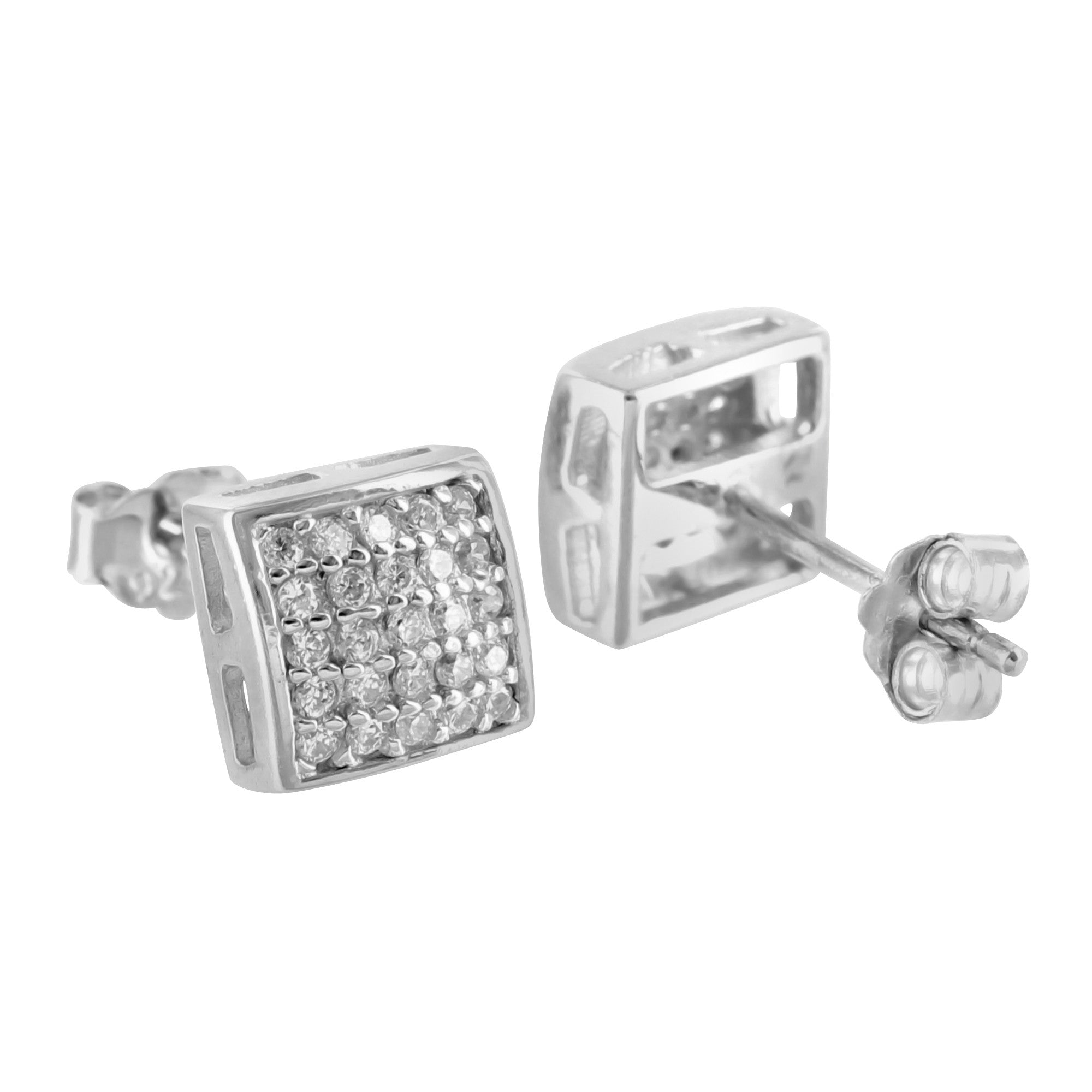 925 Sterling Silver White Gold Plated Cubic Zirconia Stud Earrings for Women - Elegant Gift for Birthday, Anniversary & Special Occasions