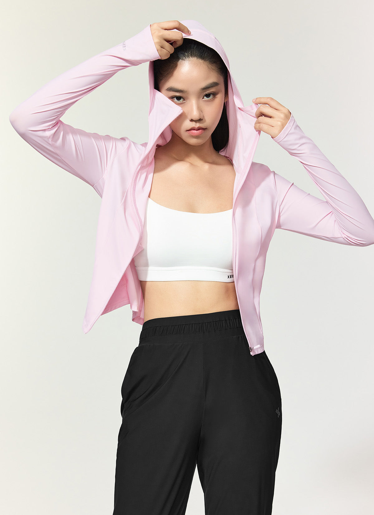 Lightweight Cooling Slim Fit Crop Hoodie Jacket for Women - Breathable & Comfortable for Yoga, Running, and Outdoor Activities