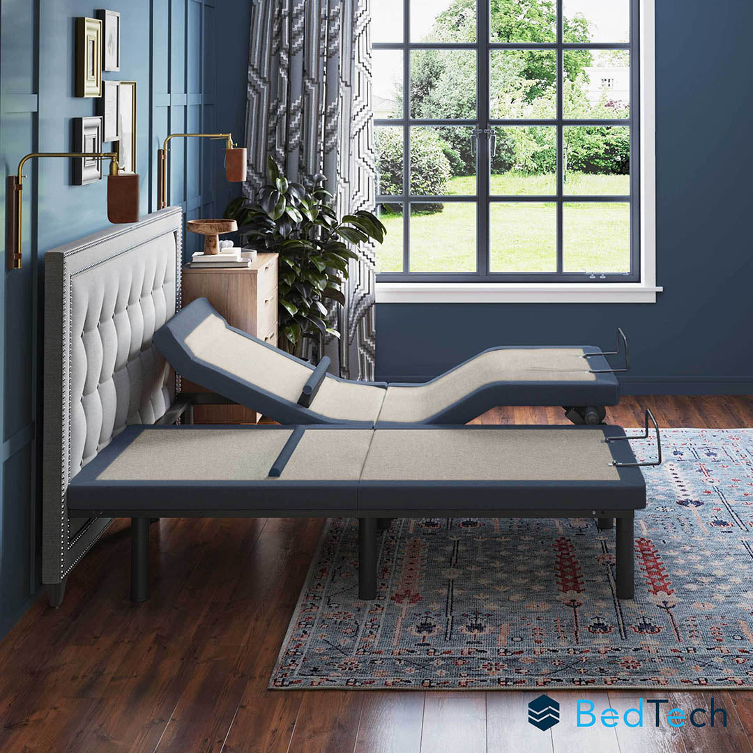 BT6500 Adjustable Bed Base with Remote Control - Memory Foam Mattress Compatible for Back Pain Relief & Zero Gravity Position - Perfect for Home, Office & Guest Room Use