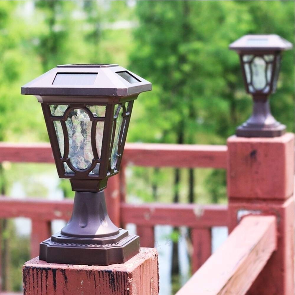 Solar Powered Outdoor Pillar Lights - Waterproof Wall Lights for Patio, Garden, Gate, Villa (2 Pack) - Perfect for Pathway, Driveway, and Landscape Lighting