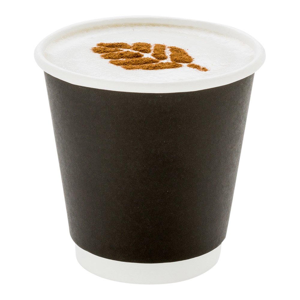 Restaurantware 8 oz Disposable Coffee Cups - 500 Pack Insulated Hot Cups with Double Wall for Coffee, Tea & Hot Chocolate | Black Paper Cups (Lids Sold Separately) - Perfect for Cafes, Offices & Catering Events