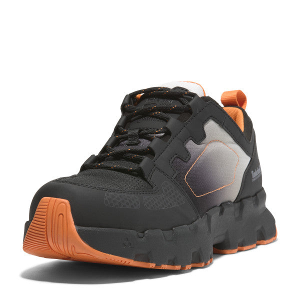 Timberland PRO Men's Powertrain EV Composite Toe Athletic Work Shoes - Lightweight Safety Shoes for Construction & Warehouse Workers - Black/Orange (TB0A66SKEEM) - Ideal for Industrial Jobs, Outdoor Work & Heavy Duty Activities