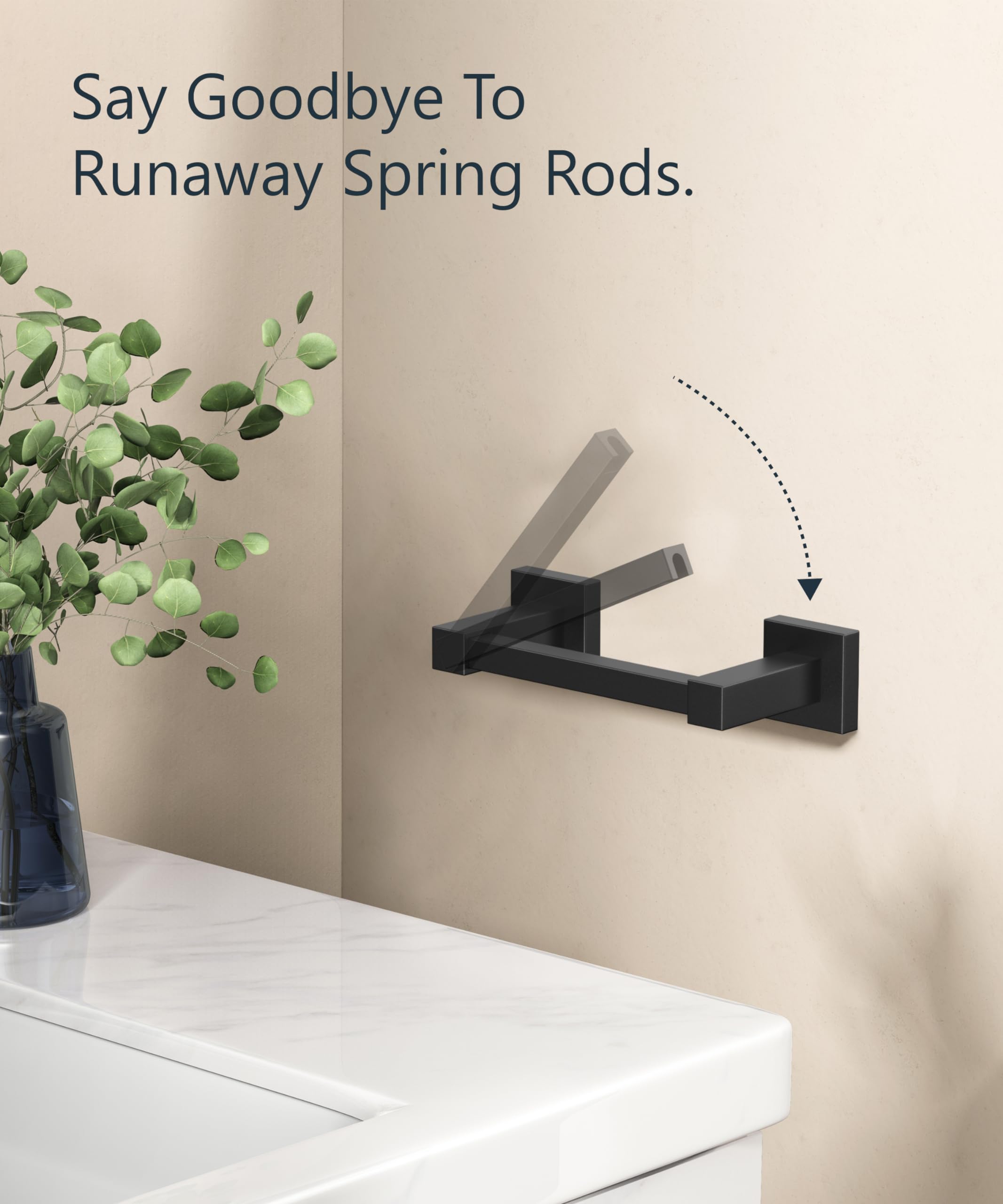 FORIOUS Stainless Steel Toilet Paper Holder - Wall Mounted Double Post Pivoting Tissue Roll Holder with Towel Ring - Matte Black Bathroom Hardware Set for Home, RV & Kitchen (Ideal for Small Spaces & Modern Bathrooms)