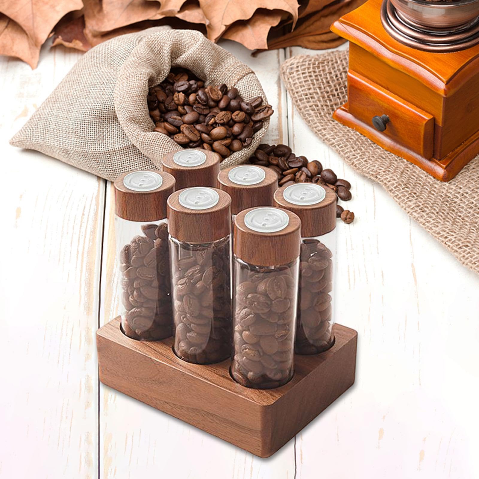 Glass Coffee Bean Storage Tubes - 22g for Kitchen, Bar & Party Decor