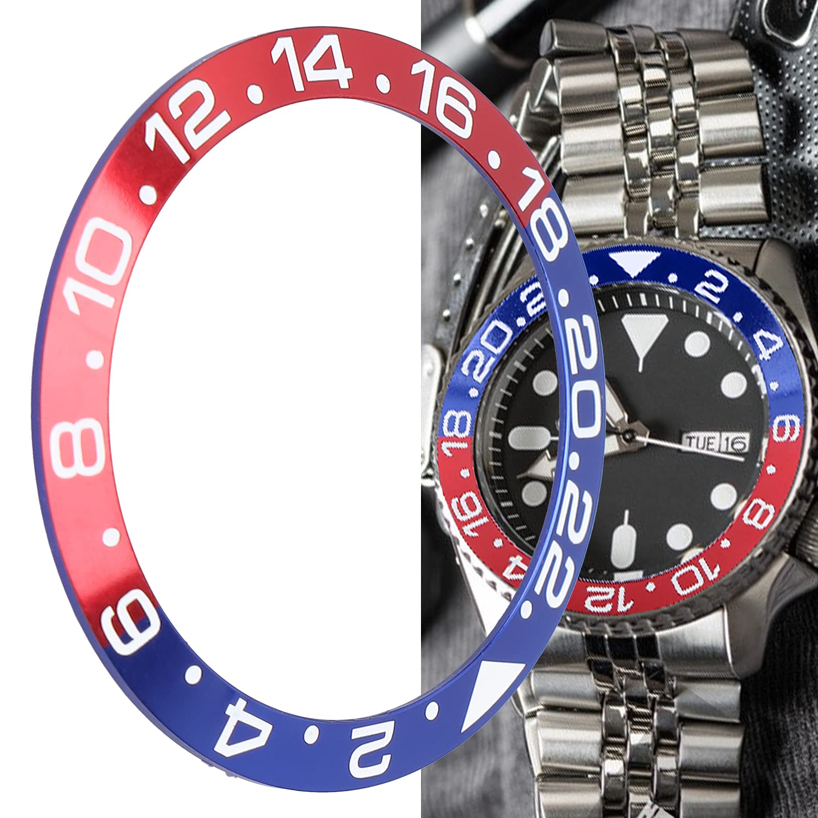 ZJchao Watch Bezel Insert - 1.5 Inch Aluminum Replacement Ring for Professional Watch Repair, DIY Enthusiasts & Luxury Watch Maintenance