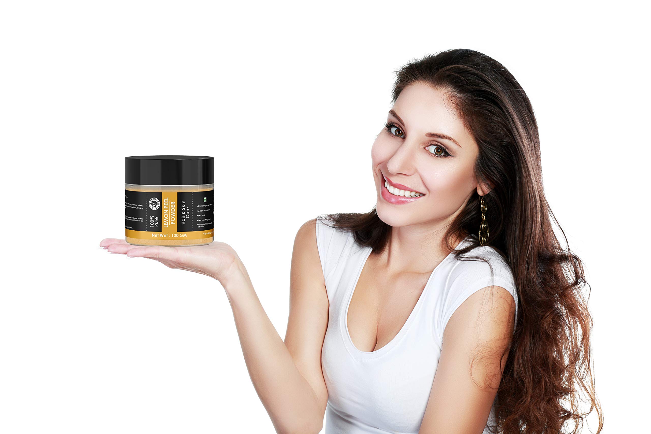 Pure Natural Lemon Peel Powder (100g) - Rich in Vitamin C for Skin Brightening, Face Cleansing & Hair Growth | Tan Removal & Exfoliation | DIY Beauty Recipes for Glowing Skin & Healthy Hair