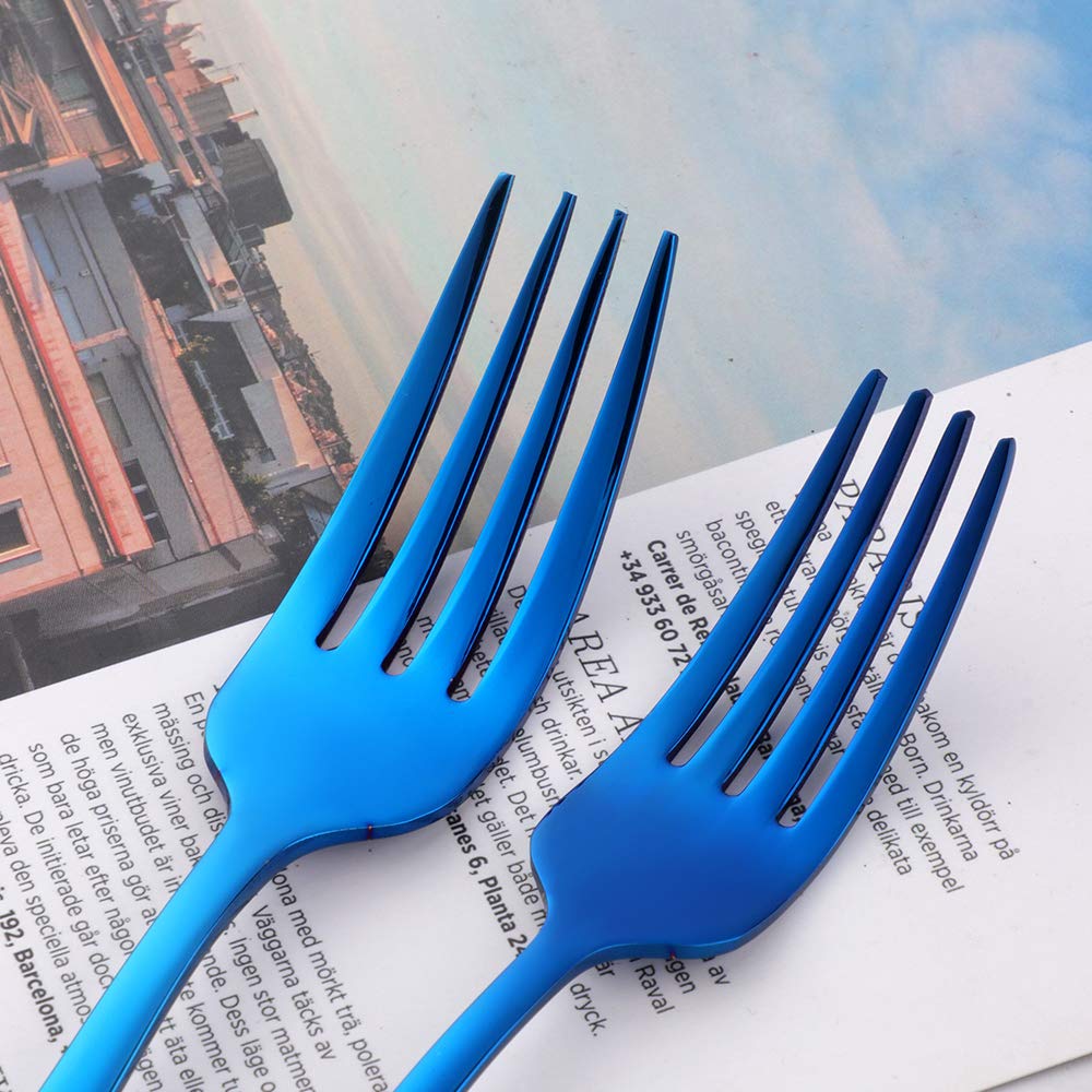 Buyer Star 20-Piece Stainless Steel Flatware Set for 4 - Heavy Duty 18/8 Cutlery Set in Blue, Durable Kitchen Utensils for Home, Hotel & Restaurant Use - Perfect for Dining, Entertaining & Daily Meals