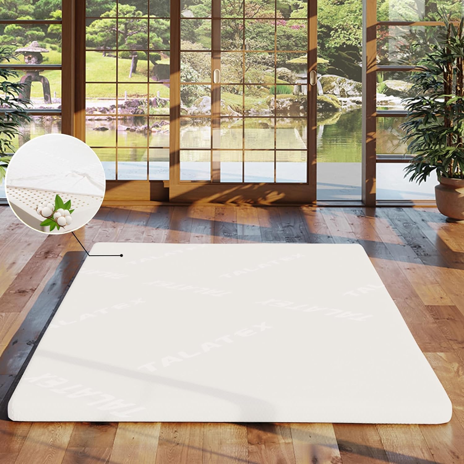 Organic Latex Mattress Topper with Cotton Cover - 3