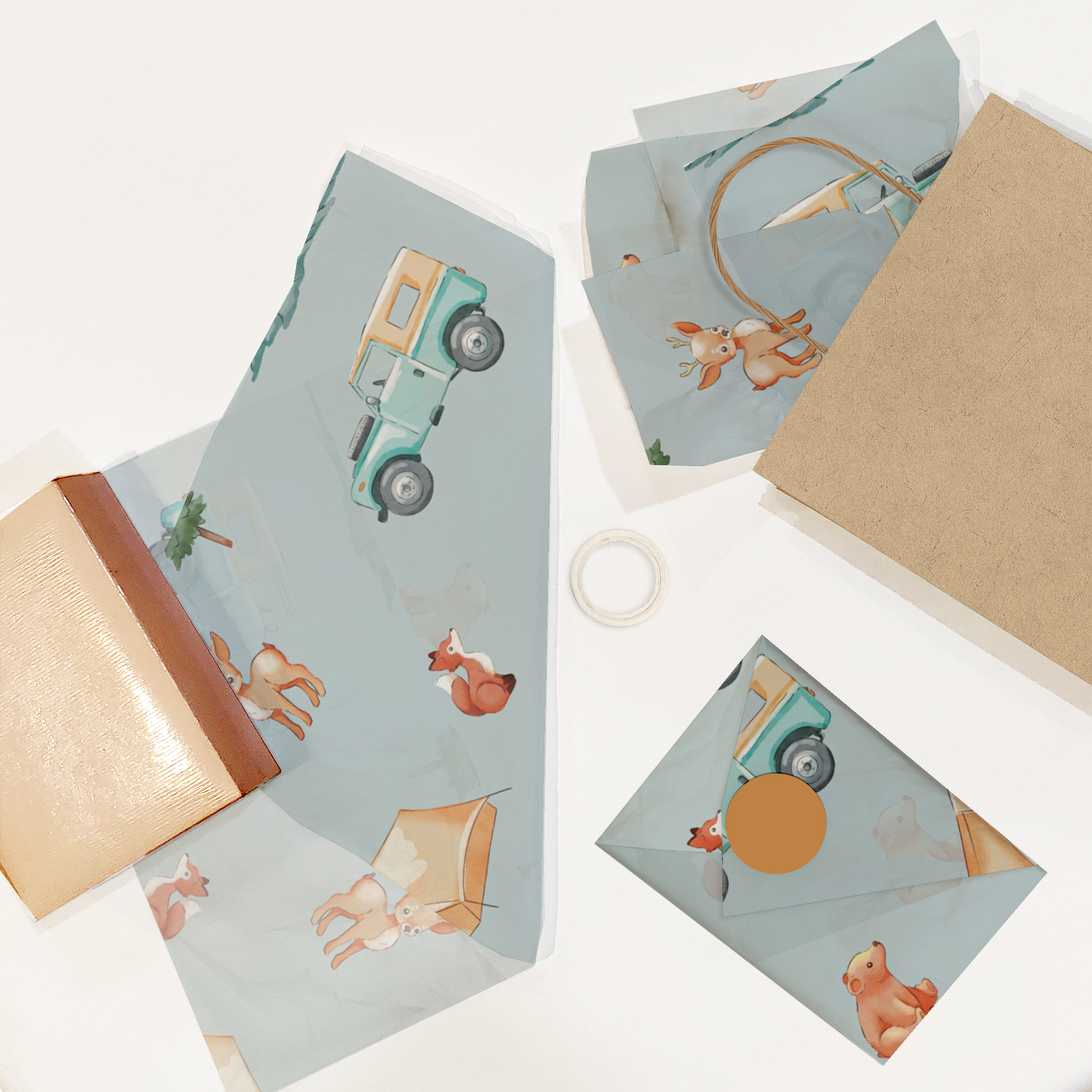 Premium Camping-Themed Tissue Paper for Gift Bags - Eco-Friendly Decorative Wrapping for Outdoor Adventures, Camping Parties & Birthday Gifts