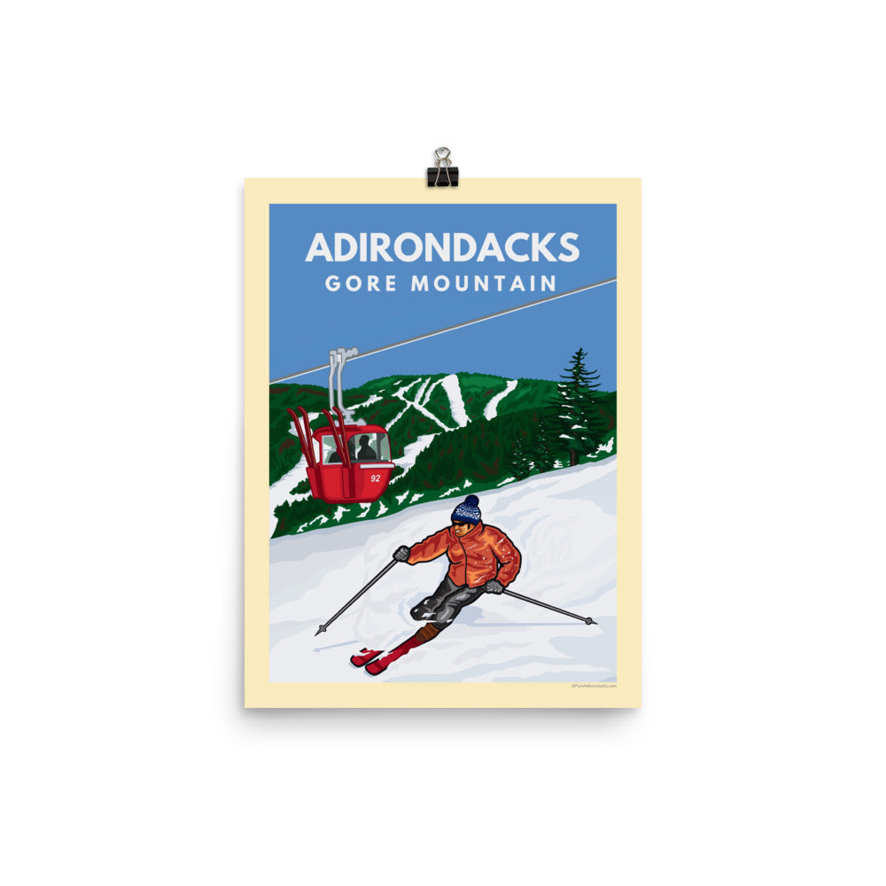 Fresh Tracks at Gore Mountain Poster - Premium Ski & Snowboard Wall Art for Home, Office & Cabin Decor