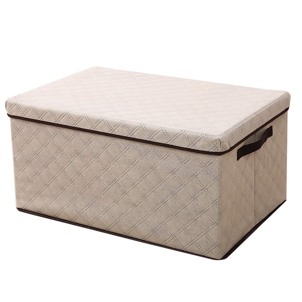 Large Collapsible Under-Bed Storage Box - 60x40x30cm Beige Fabric Organizer for Quilts, Clothes & Toys | Dustproof & Moisture-Proof | Perfect for Bedroom, Dorm & Small Space Organization