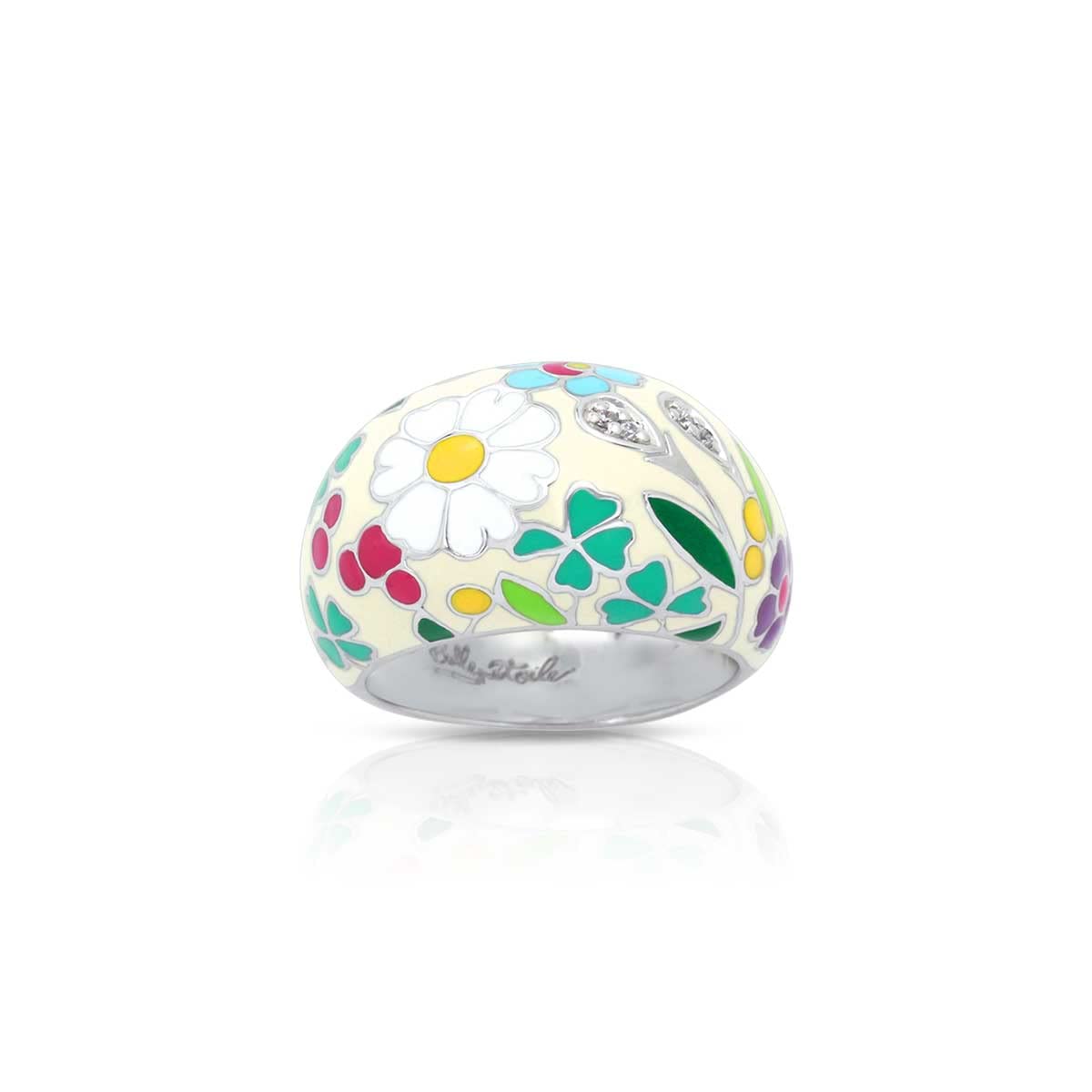 Belle Etoile Flower Garden Ring - Multicolor Adjustable Women's Fashion Jewelry for Parties, Weddings & Everyday Wear