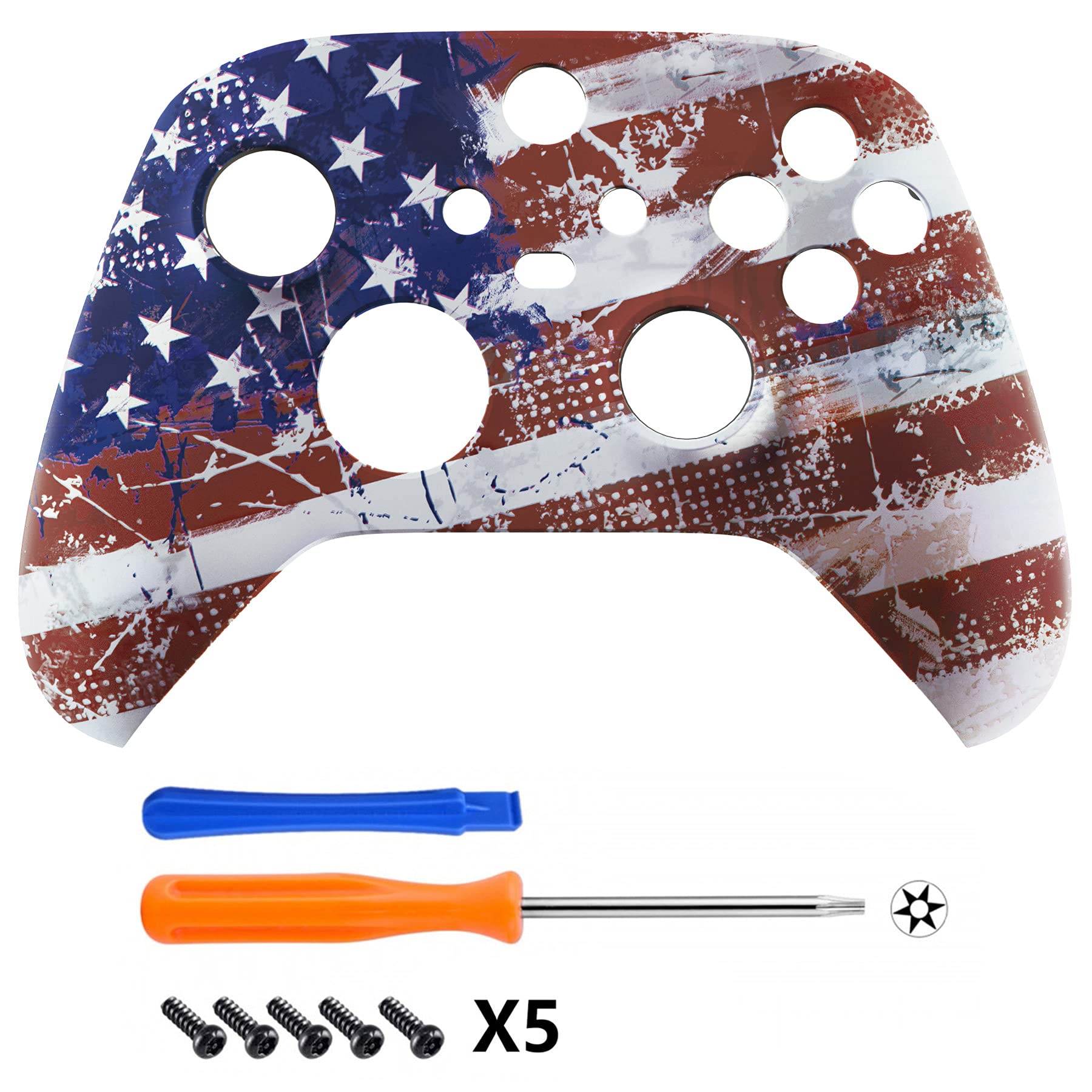 eXtremeRate Xbox Series X/S Controller Shell - US Flag Cover for Gaming & Customization