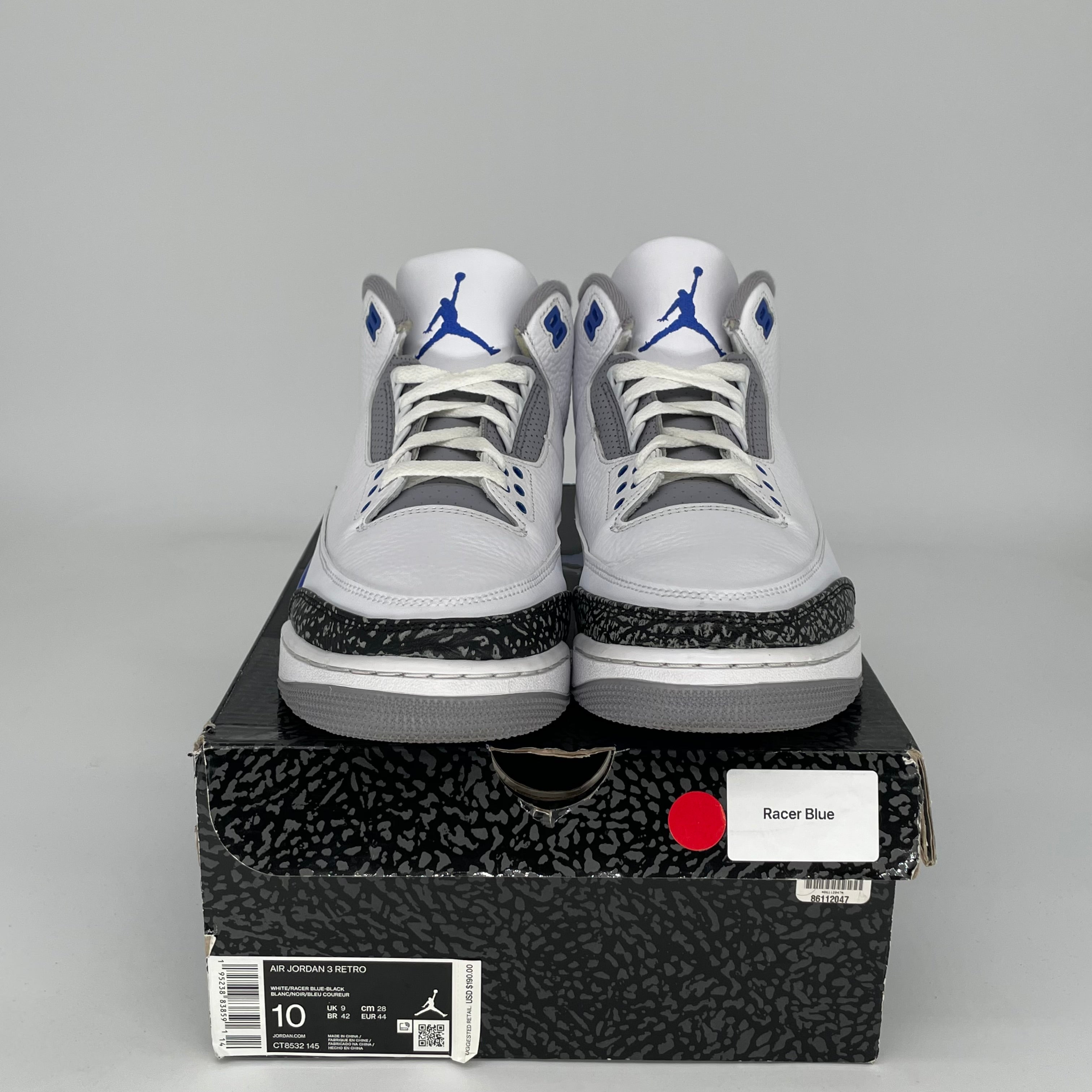 AIR JORDAN 3 RACER BLUE Men's Basketball Shoes Size 10 - Retro Style Sneakers for Running & Streetwear (CT8532-145) | Perfect for Sports, Gym Workouts and Casual Fashion