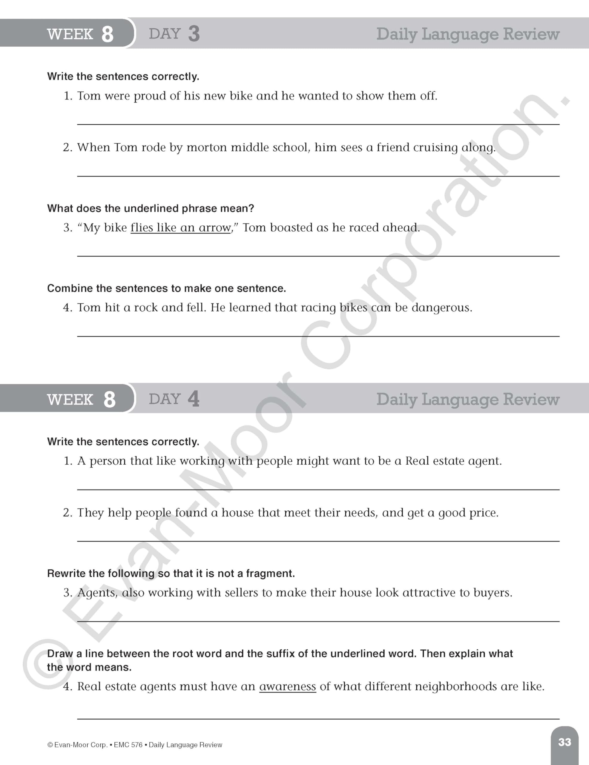Evan-Moor Daily Language Review Grade 6 Workbook - Homeschool & Classroom Teaching Resource with Reproducible Worksheets, Grammar & Punctuation Practice | Perfect for Daily Skills Assessment, Lesson Plans & ELA Curriculum Support