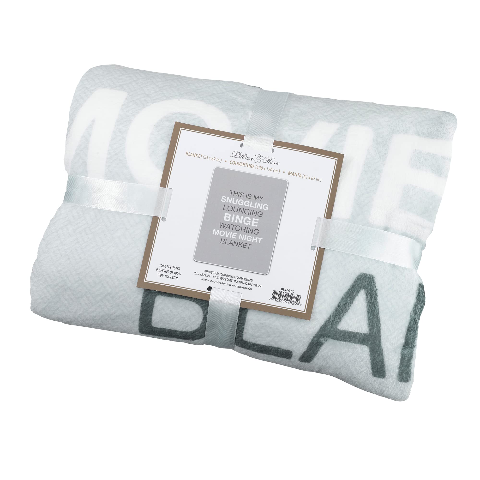 Lillian Rose Soft Fleece Blanket for Adults - Cozy & Warm Throw Blanket for Snuggling, Lounging, Couch, Bed - One Size Grey - Perfect for Home, Office, Travel & Gifts