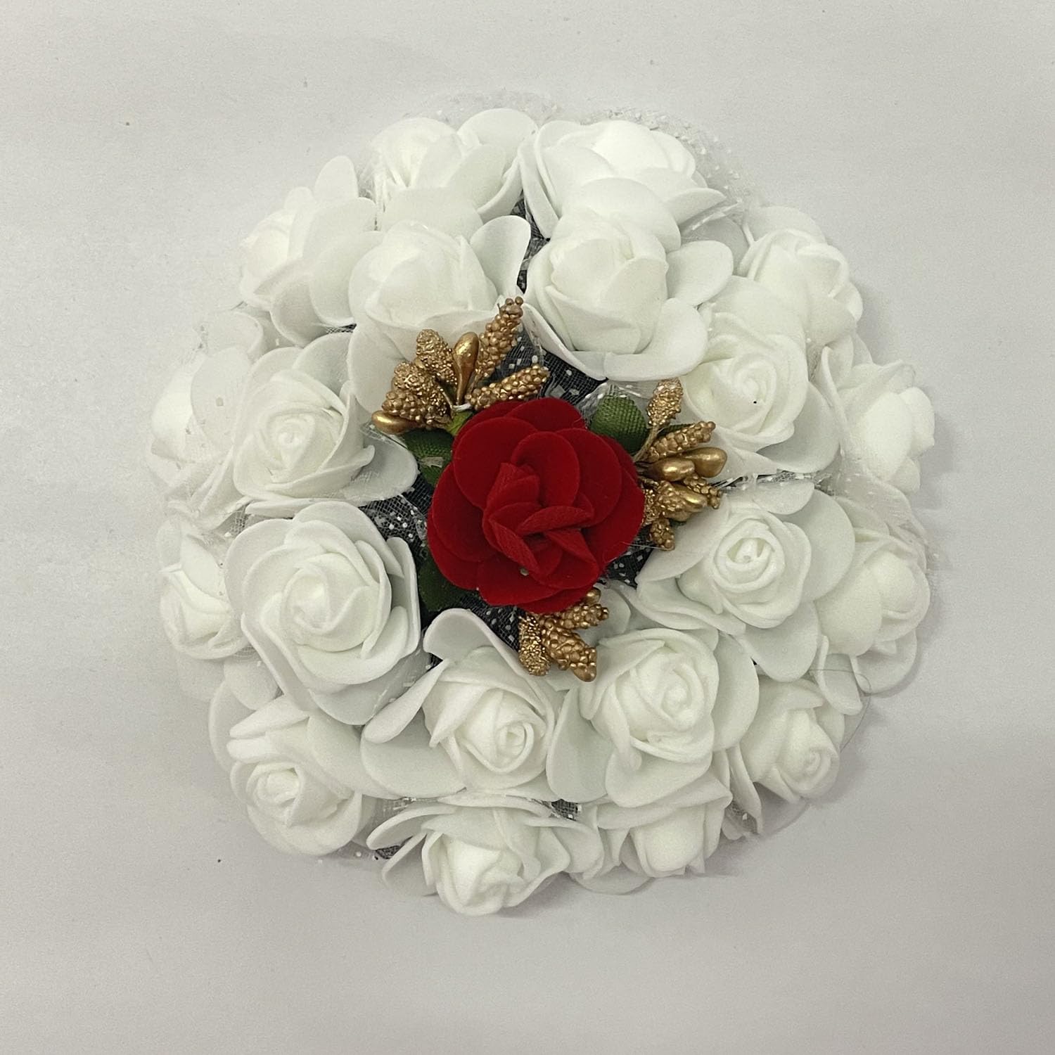 Maahal Bridal Bun Juda Maker Flower Gajra - White Hair Accessories for Women & Girls (Pack of 1) | Perfect for Weddings, Parties & Traditional Indian Hairstyles