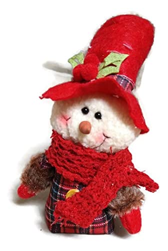 Winterberry Snowman Ornament with Red Plaid Design - Perfect for Christmas Tree Decorations, Holiday Gifts & Festive Home Décor