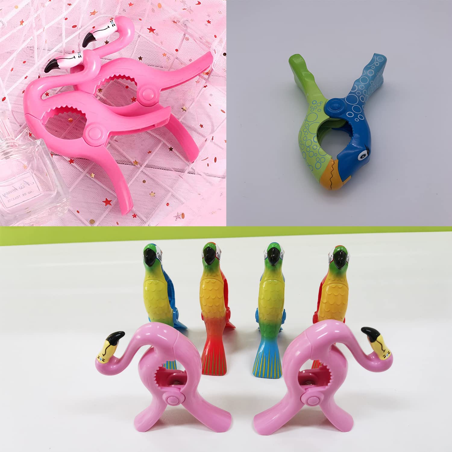 4PCS Creative Clownfish Beach Towel Clips - Blue & Orange Plastic Lounge Chair Clips for Pool, Beach Chairs & Loungers | Secure Towels in Windy Conditions | Perfect for Vacation, Swimming & Sunbathing