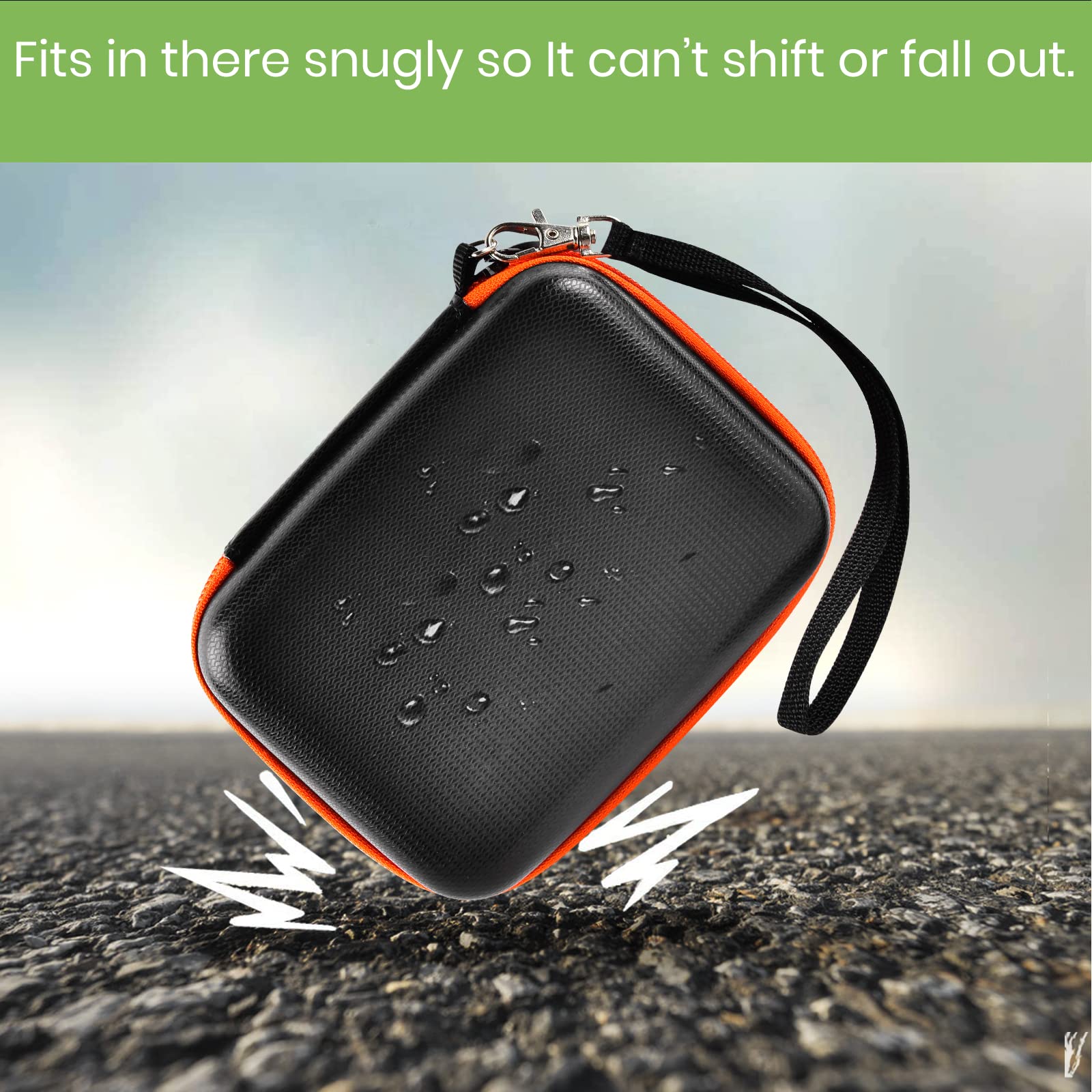 Durable Protective Case for LaCie Rugged Mini 1TB/2TB/4TB/5TB External Hard Drive - Portable HDD Storage Holder Compatible with Mac & PC - Includes USB 3.0/2.0 Cable & SD Card Slots (Orange) - Perfect for Travel, Office & Data Backup