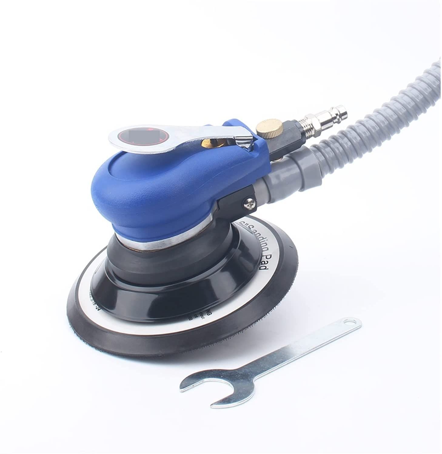 6 Inch Professional Air Random Orbital Palm Sander - 150mm Pneumatic Polisher with Vacuum Port, 4.8mm Orbit for Efficient Sanding & Polishing - Perfect for Woodworking, Auto Body Repair & DIY Projects