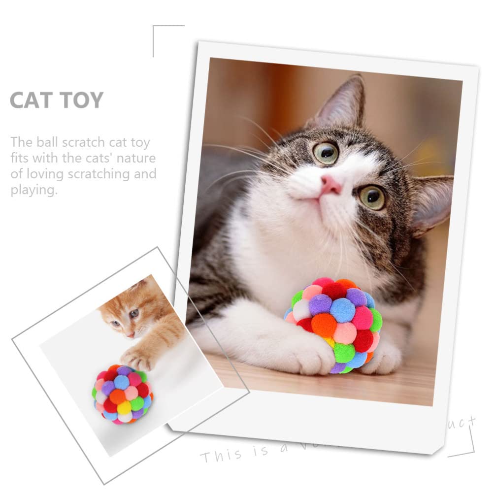 Balacoo 3-Pack Funny Cat Balls - Fuzzy Pompom Teething Toys for Cats & Dogs, Interactive Plush Wool Balls for Jumping, Licking & Play - Perfect for Indoor Playtime, Pet Training & Stress Relief