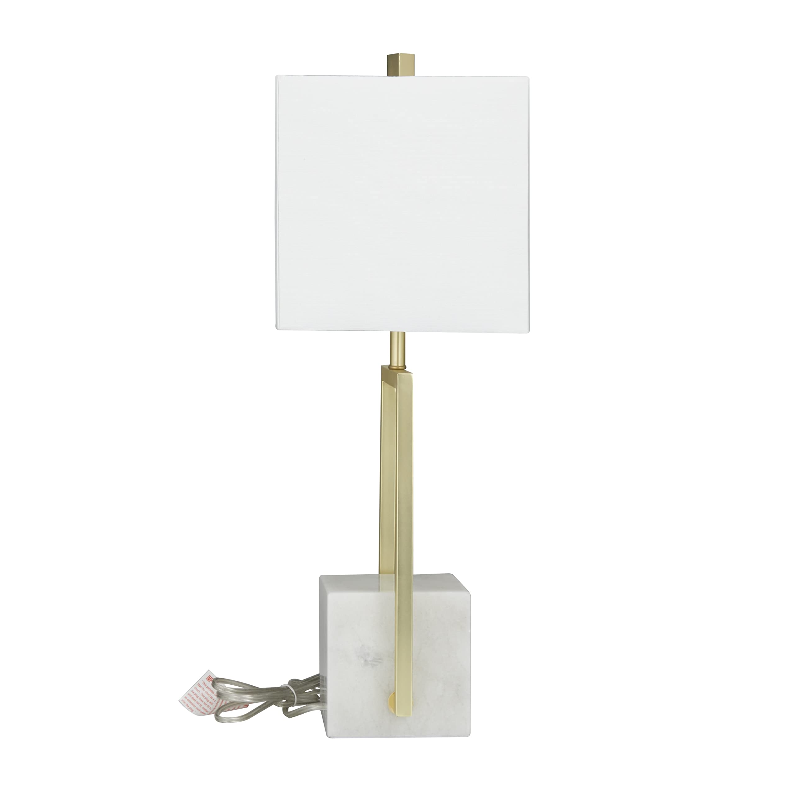 CosmoLiving by Cosmopolitan Modern Marble Table Lamp with Geometric Square Shade - 15