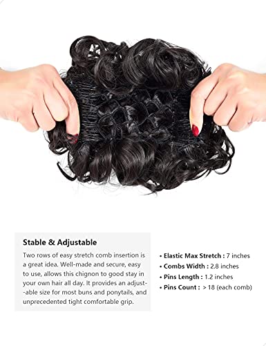 Classic Curly Chignon Hairpiece Bun - Elegant Synthetic Hair Bun for Women | Perfect for Weddings, Prom, Cosplay & Everyday Hairstyles