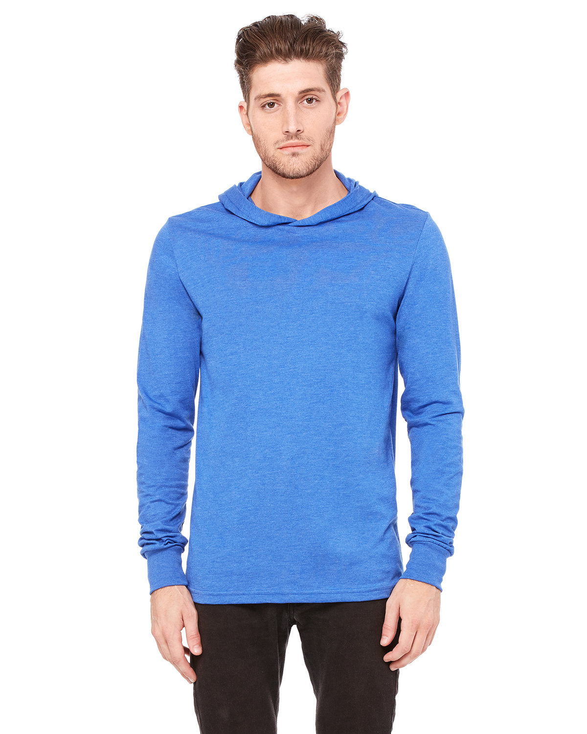 Bella + Canvas 3512 Unisex Jersey Long Sleeve Hoodie - Soft Cotton Pullover Sweatshirt for Men & Women - Perfect for Casual Wear, Gym, and Outdoor Activities