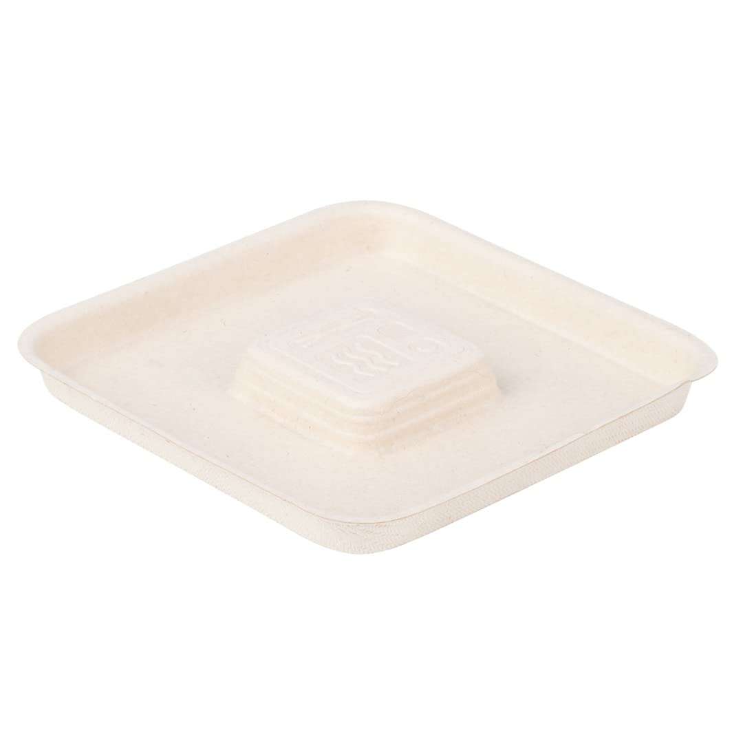 Eco-Friendly 9-OZ Bagasse Bowl Lids - 100 Count Square Disposable Pulp Tek Lids for Sugarcane Fiber Bowls | Biodegradable & Compostable | Perfect for Restaurants, Catering & Takeout Meals
