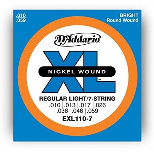 D'Addario EXL110-7 Light Electric Guitar Strings 7-String Set (3-Pack) - Perfect for Rock, Metal & Extended Range Playing