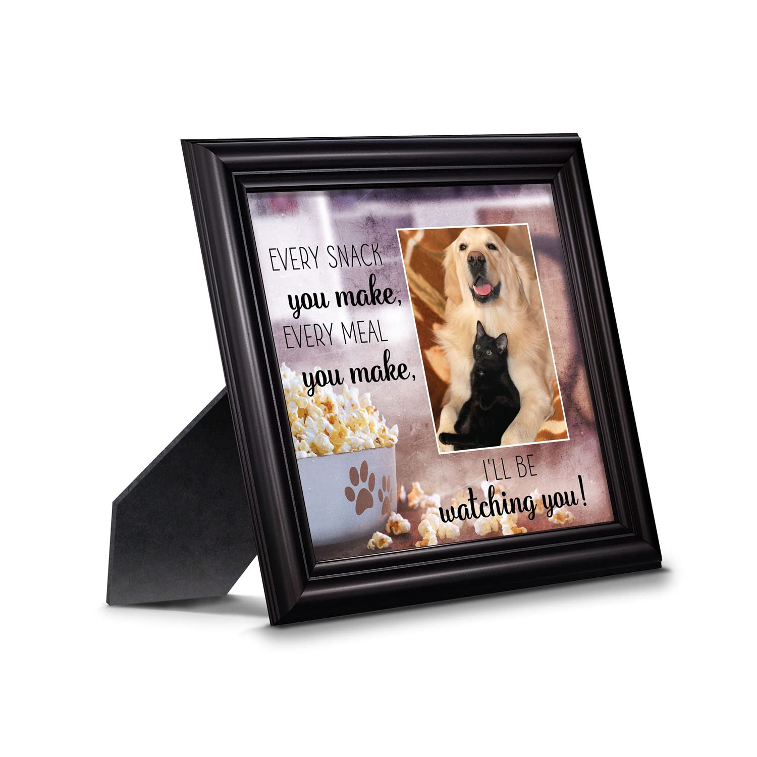 Crossroads Home Décor Dog Picture Frame with Snacks - Paw Print Wall Art for Pet Lovers - Perfect for Living Room, Bedroom, or Office Decor (6437B)