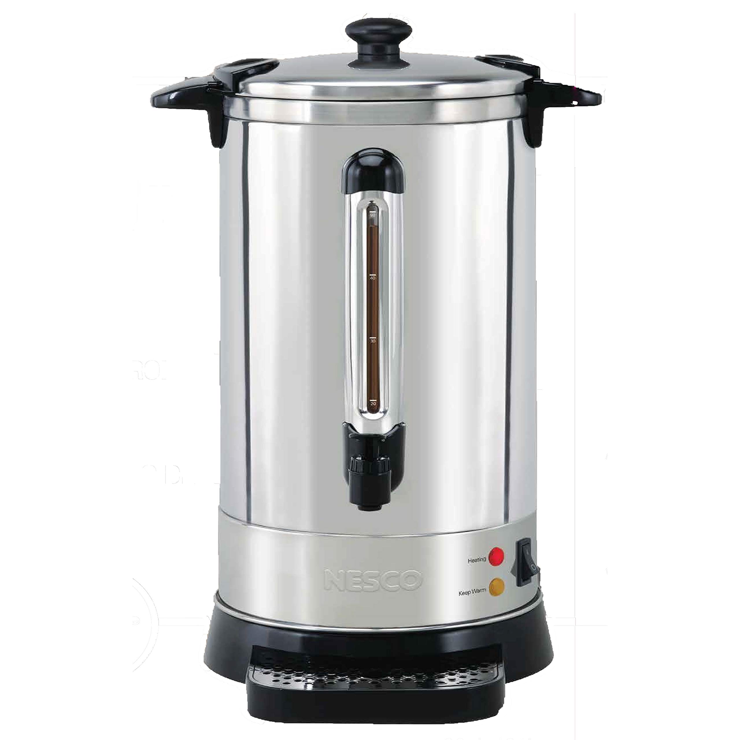 NESCO CU-50 Professional Stainless Steel Coffee Urn - 50 Cup Capacity for Large Gatherings, Offices, and Catering Events