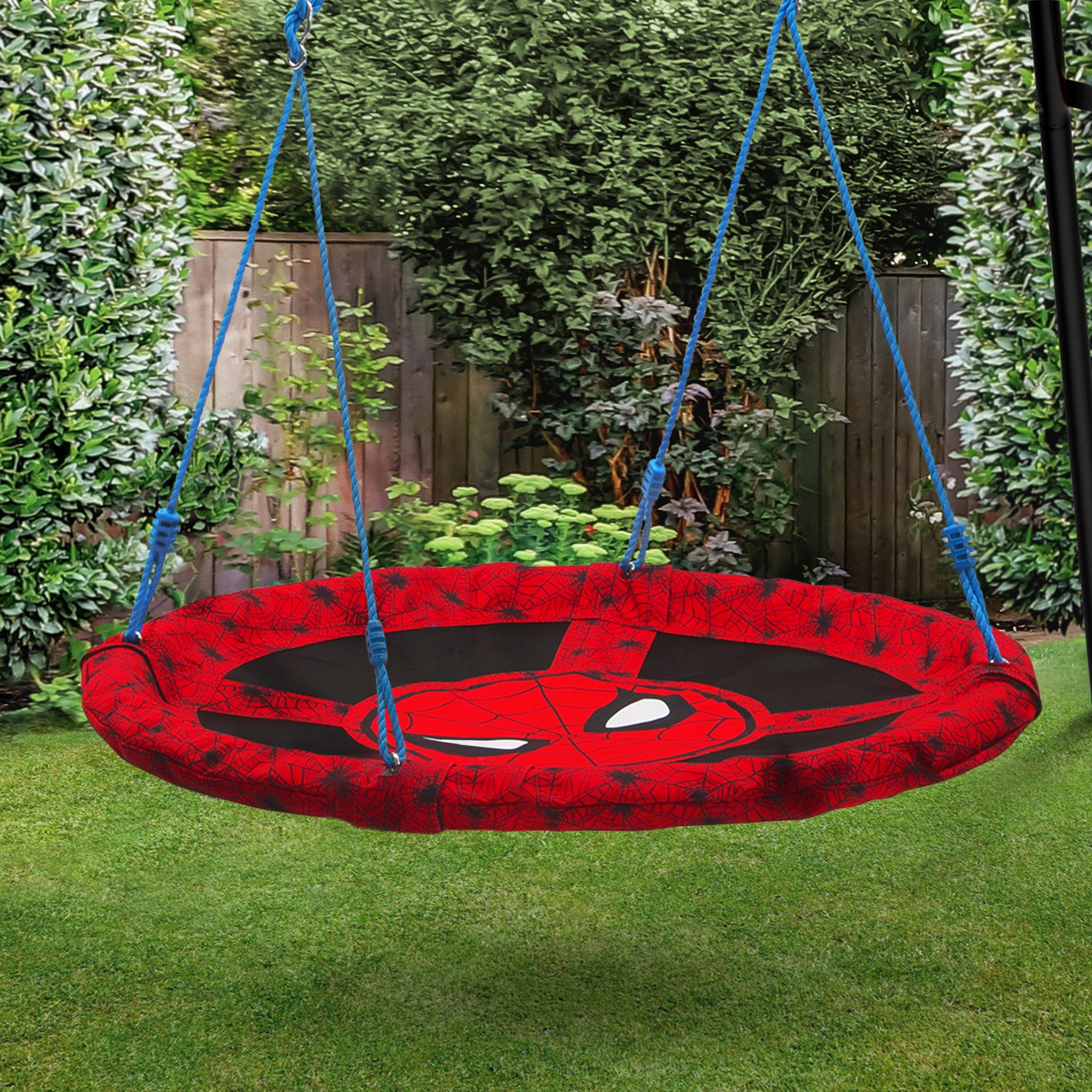 40 Inch Spider-Man Saucer Swing for Kids - Outdoor Play & Backyard Fun - Perfect for Swinging, Spinning & Relaxing