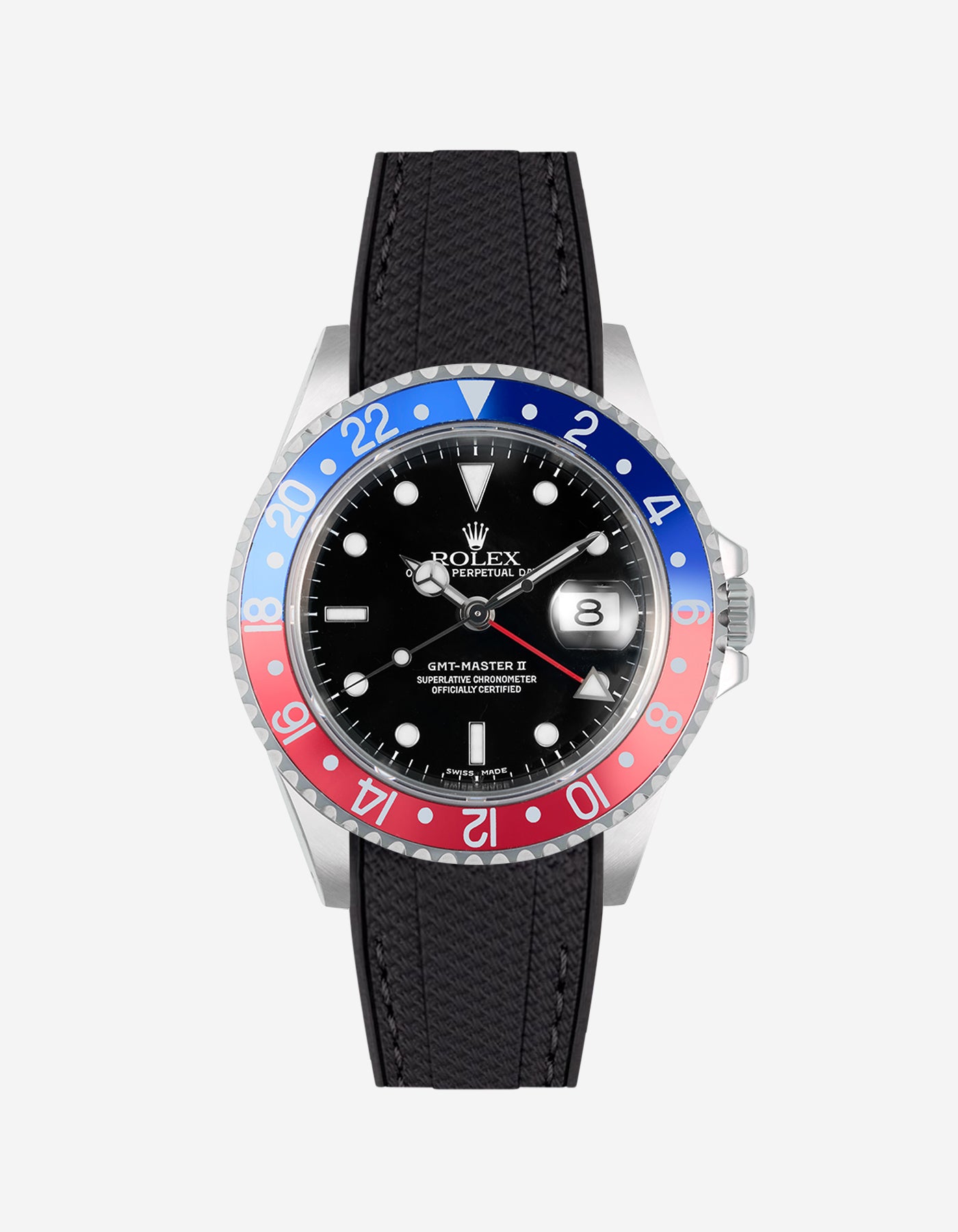 Vertech Premium Rubber Watch Band for Rolex GMT-Master II 16710 Pepsi - Durable Replacement Strap for Diving, Swimming & Outdoor Activities